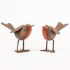 Pair of Metal Tin Robins