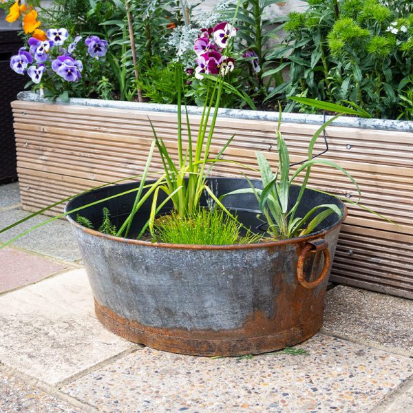 Rustic Oval Garden Planter