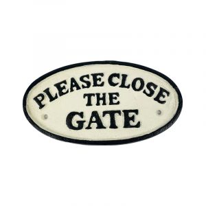 Close the Gate Oval Sign