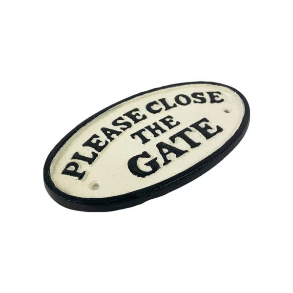 Close the Gate Oval Sign