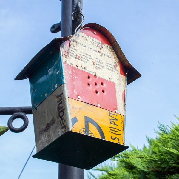 Handmade Tin Upcycled Birdhouse