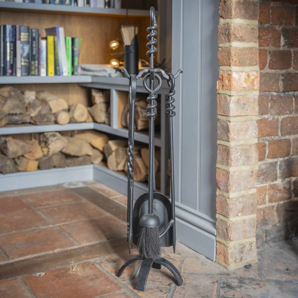 Wrought Iron 4 Piece Fireplace Companion Set