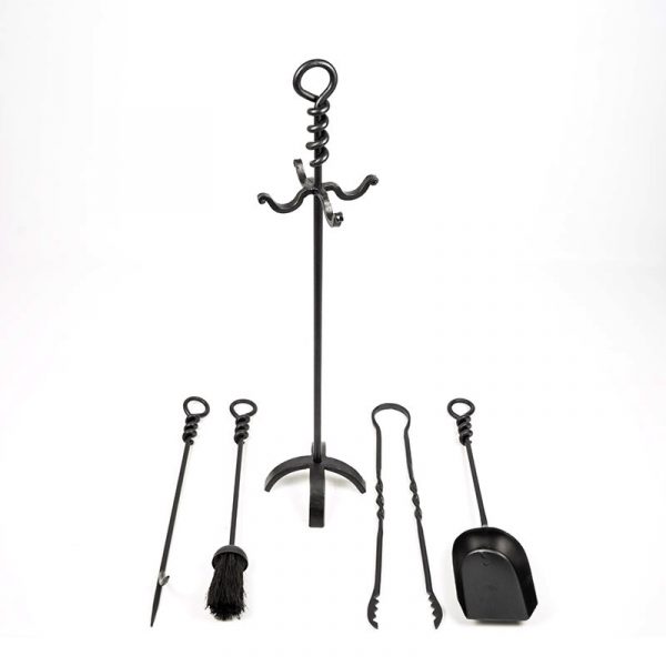 Wrought Iron 4 Piece Fireplace Companion Set