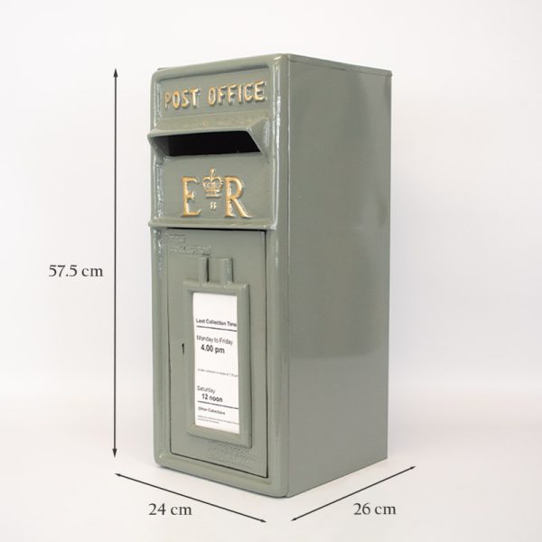 French Grey ER Wall Mounted Post Box Dimensions