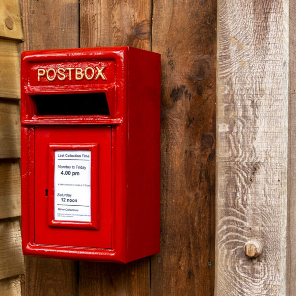 red wall mounted letter box