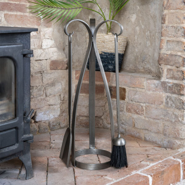 3 Piece Hand Forged Fireside Companion Set