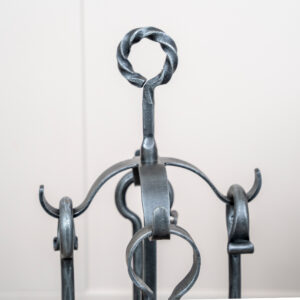 4 Piece Wrought Iron Twisted Fireside Tools