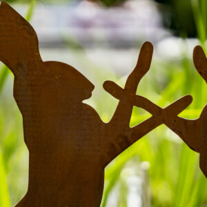 Boxing Hares Garden Ornament