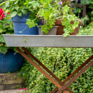 Galvanised Metal Garden Planter Tray