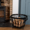 Small Blacksmith Knot Log Basket / Log Storage Holder