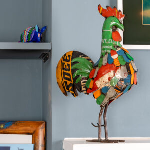 Handmade Upcycled Cockerel Statue