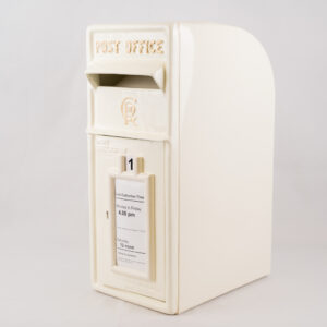 White CR 'Charles Rex' Cast Iron Post Box